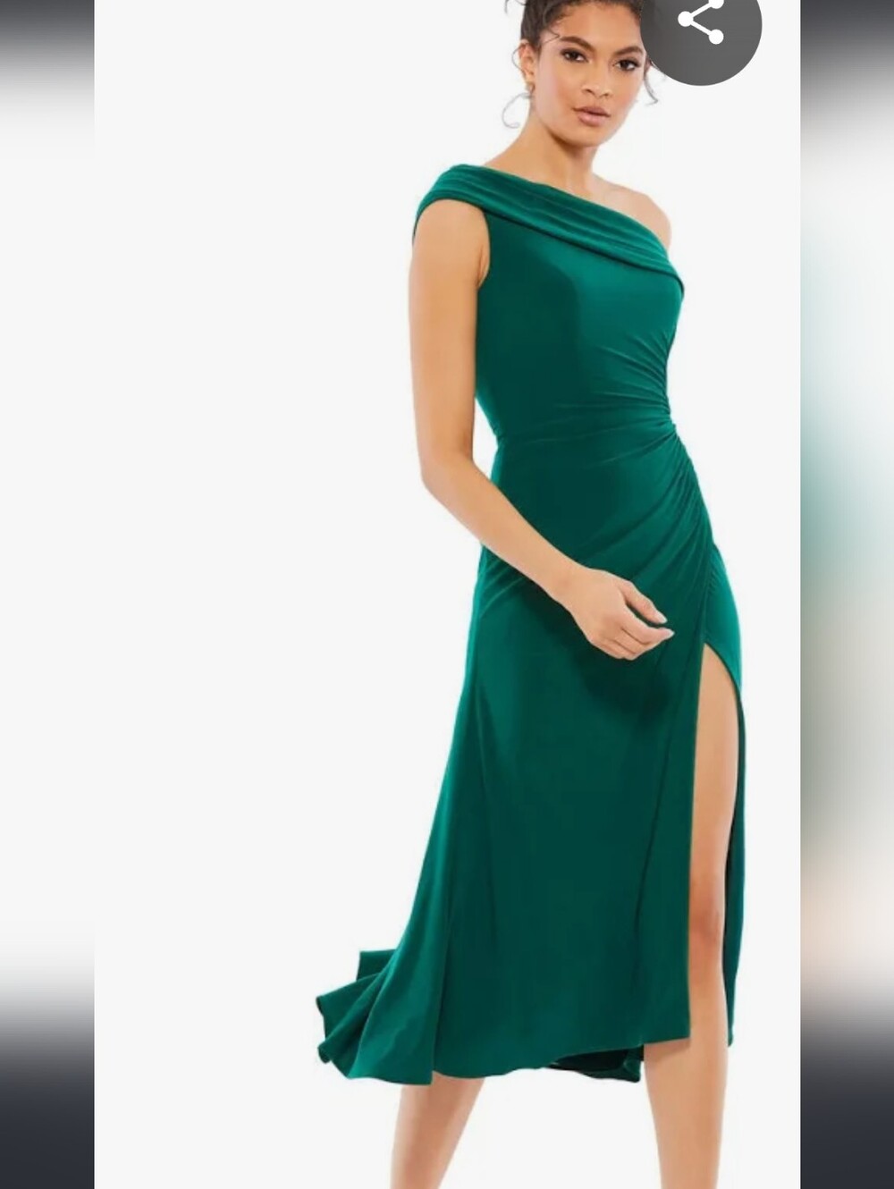 Mac Duggal Elegant One-Shoulder Emerald Green Evening Dress NWT